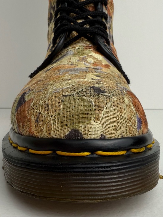 Vintage Dr. Martens England Burlap Floral Lace Fabric Tall Boho MIE Boots UK 5 - Picture 9 of 16